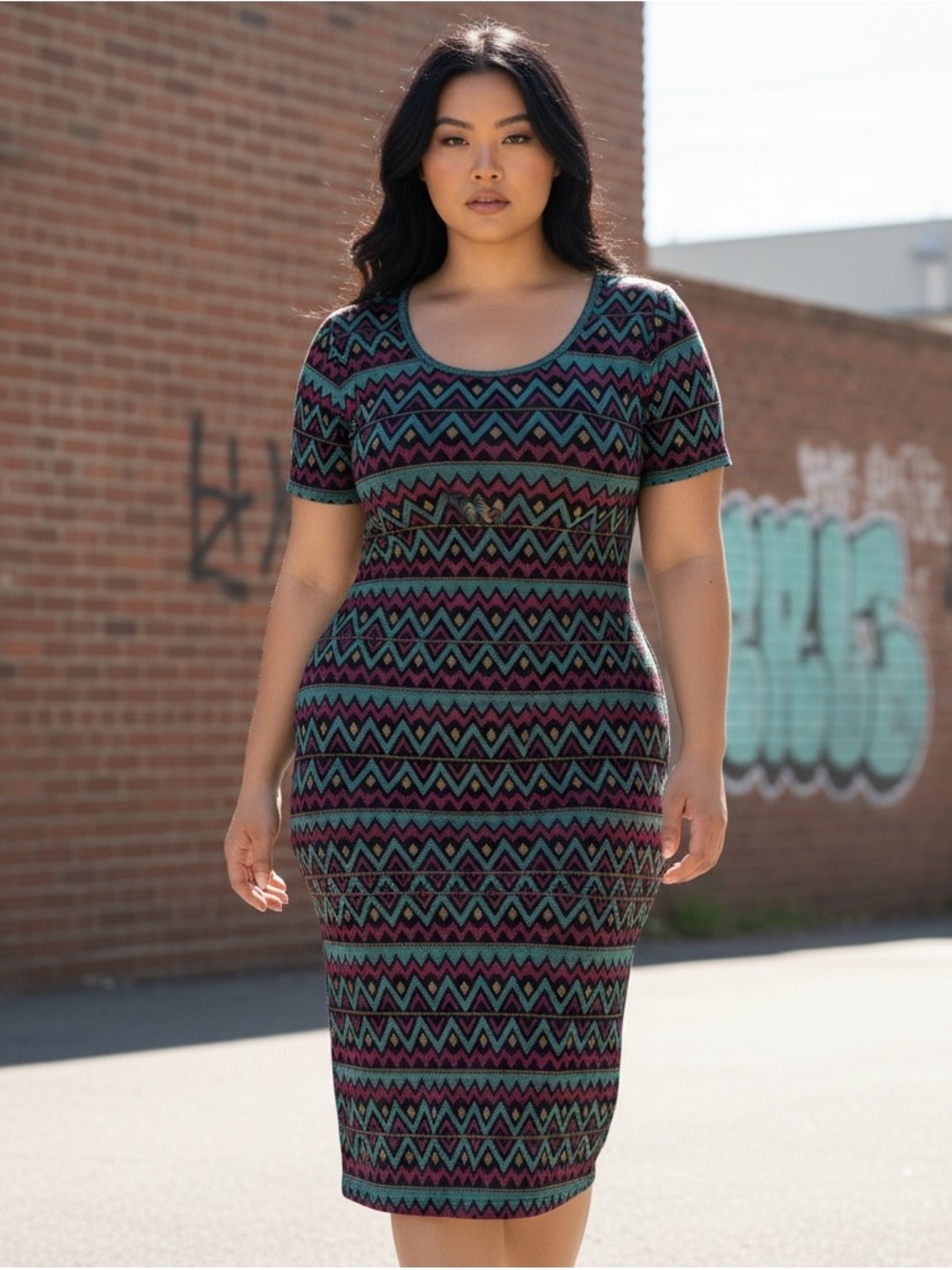 LuLaRoe Julia Geometric Print Dress size 2X NWT